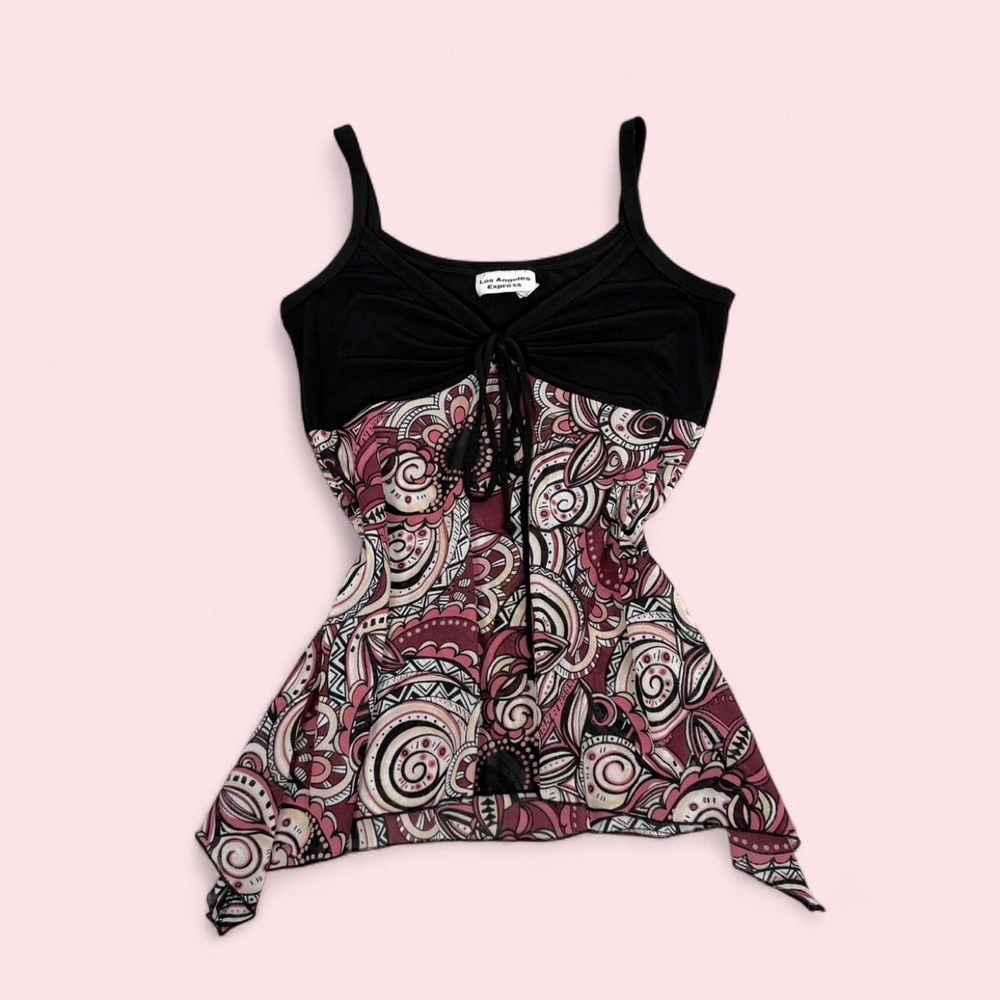 Vintage y2k fairy asymmetrical top paisley pattern boho whimsygoth